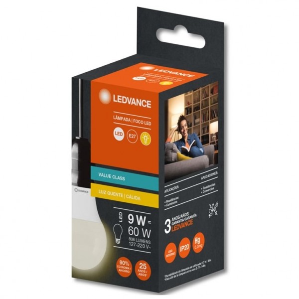 Lâmpada LED CLA60 9W 3000K BIV - Ledvance