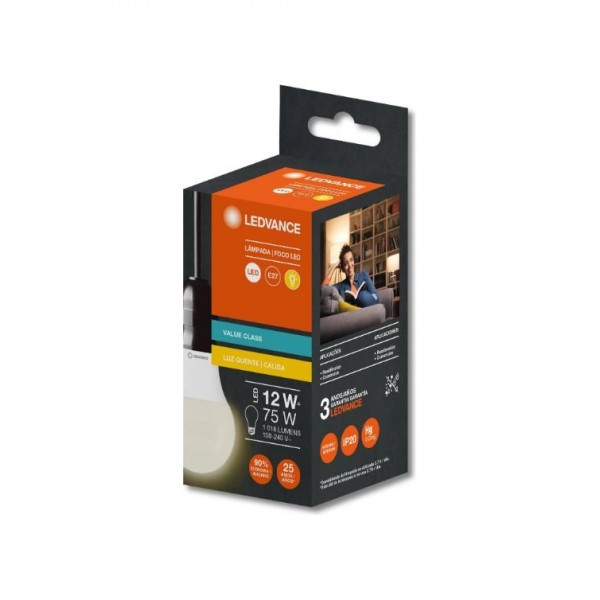 Lâmpada LED CLA75 12W 3000K BIV - Ledvance